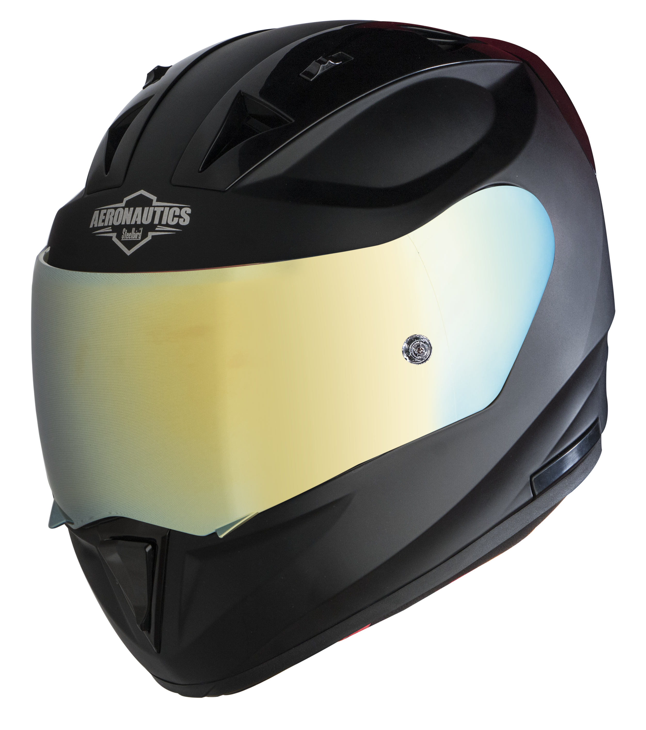 SA-1 Aeronautics Mat Black With Anti-Fog Shield Gold Chrome Visor